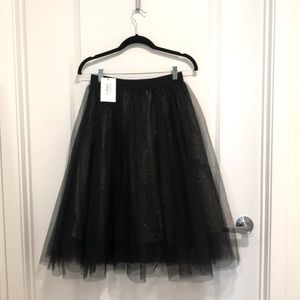 Shimmer Mesh Midi Skirt